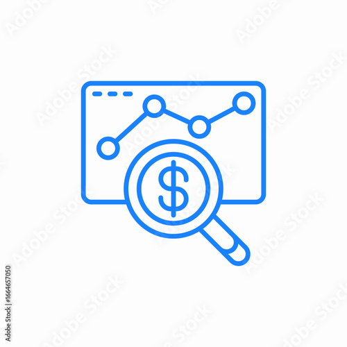 financial data analysis icon sign vector