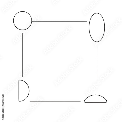Isolate transparent Abstract Geometric Shapes in Simple Black and White Design for Modern Art PNG die-cut for advertising