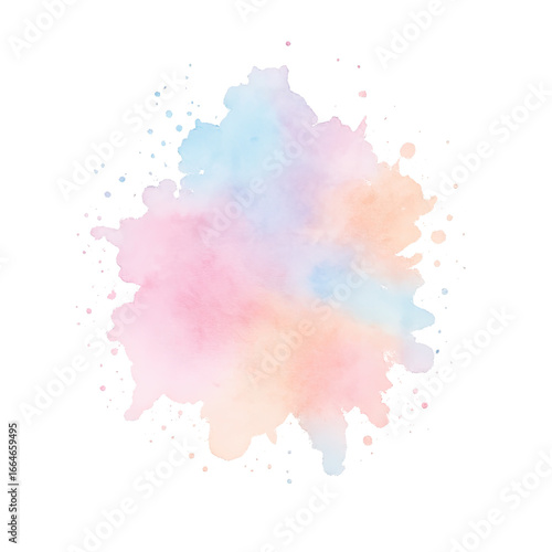 Isolate transparent Colorful Watercolor Splash on Black Background for Artistic Projects and Designs PNG die-cut for advertising