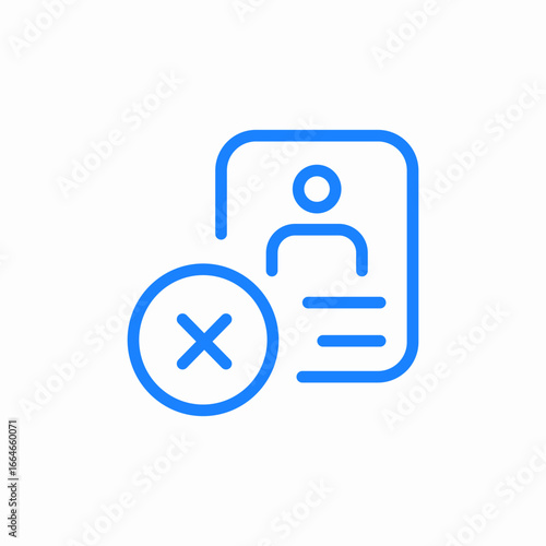 user access failed blue icon sign vector