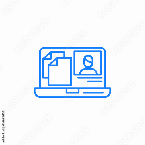 video call documents icon sign vector
