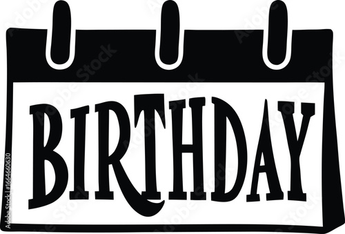 calendar page marked for a birthday silhouette