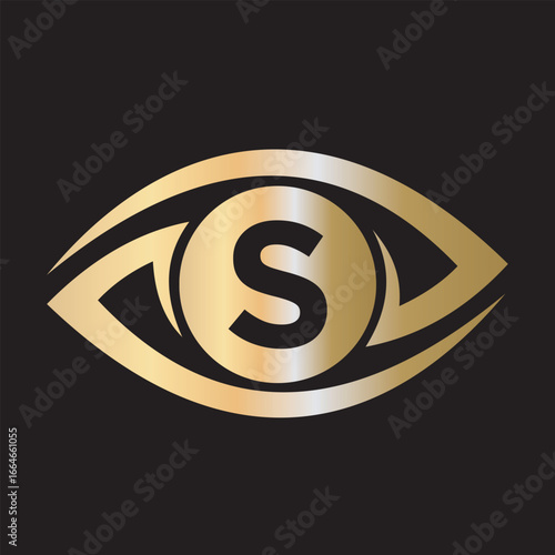 Initial Eye Logo combine with letter S vector template