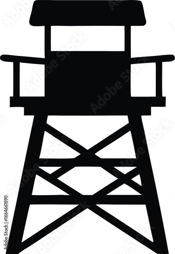  lifeguard chair icon silhouette vector