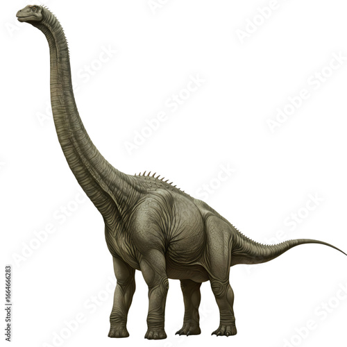 Majestic Brachiosaurus Prehistoric Giant in Detailed Illustration isolated on transparent background