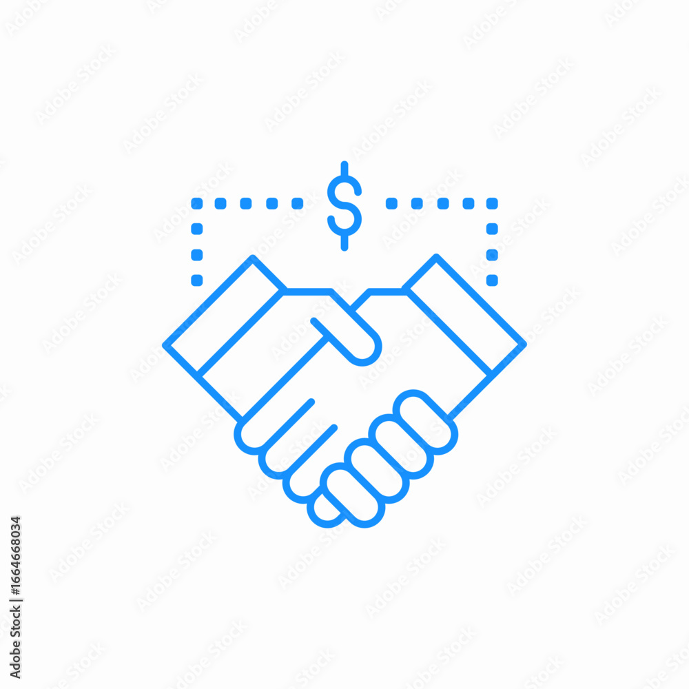 Fototapeta premium deal handshake icon sign vector