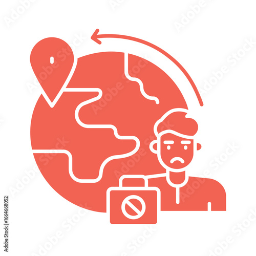 Illegal migration color flat icon for digital and print projects.
