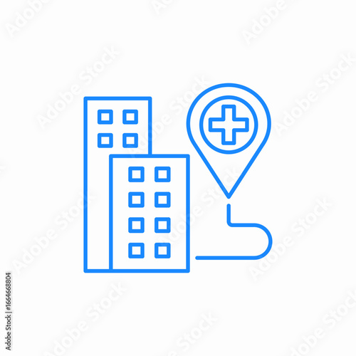 hospital location icon sign vector