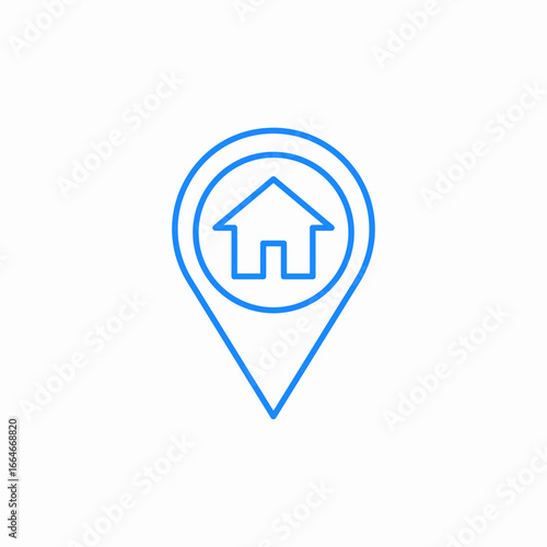 house location pin icon sign vector