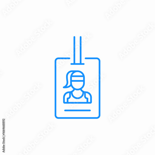 id badge card female icon sign vector