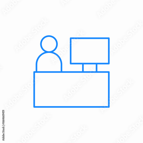 reception desk icon sign vector