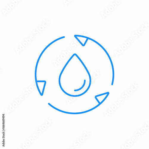 renewable water icon sign vector
