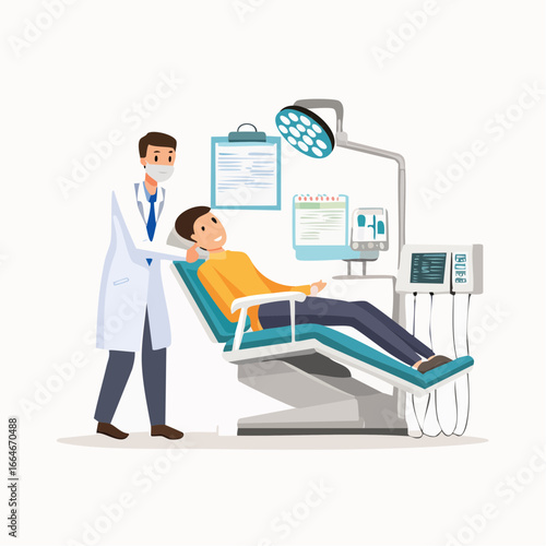 Dentist and Patient in a Modern Dental Clinic Ready for Treatment