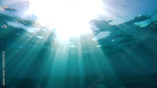 Wallpaper Mural Deep blue sea with rays of sunlight breaking through the surface. Torontodigital.ca