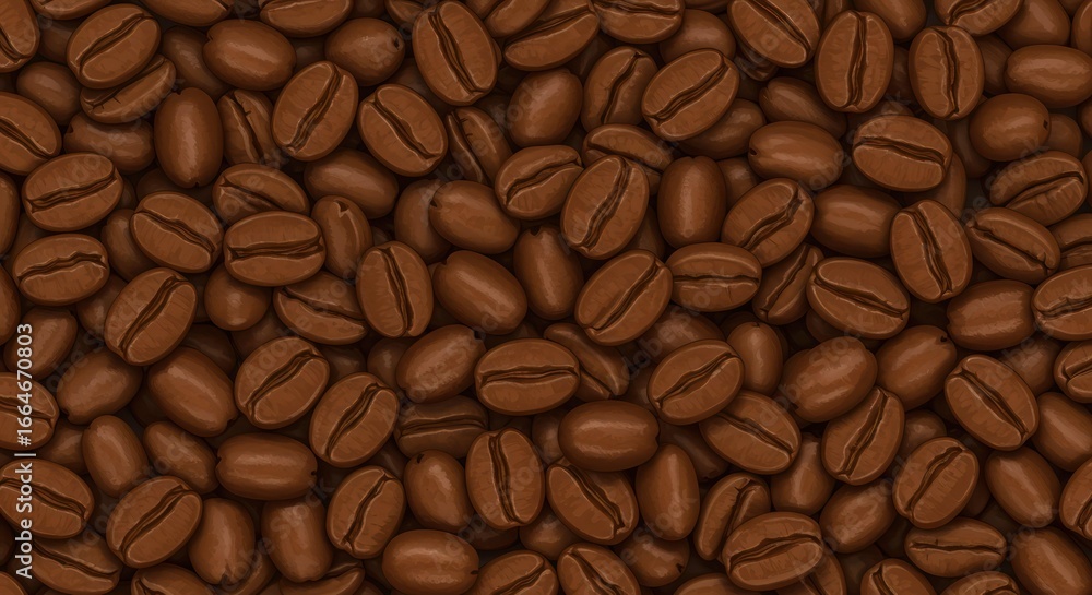 Obraz premium Roasted coffee bean background filling the whole picture frame