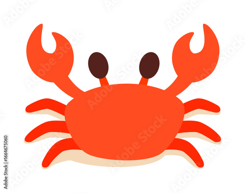 Illustration of a Orange Crab Isolated on White Background with Cartoon Style