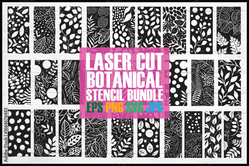 Laser Cut Botanical Stencil Bundle