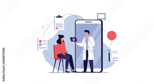 Virtual medical consultation service connecting patients with healthcare professionals remotely for convenient access to expert advice and treatment plans