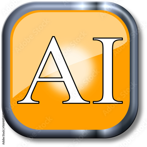 AI Button mit Glanzeffekt