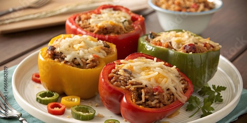 Colorful Bell Peppers Stuffed with Savory Goodness