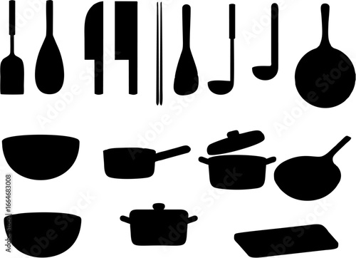 Cooking utensils in the Indonesian kitchen vector illustration