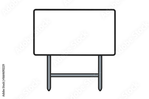 Yard sign vector mockup. Blank white template for advertising, real estate, or political campaign announcement. Isolated horizontal banner with copy space for design.