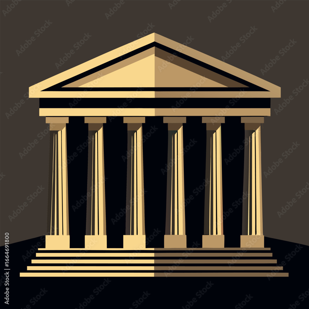 Fototapeta premium a-majestic-neoclassical-temple--rendered-in-a-stri.eps
