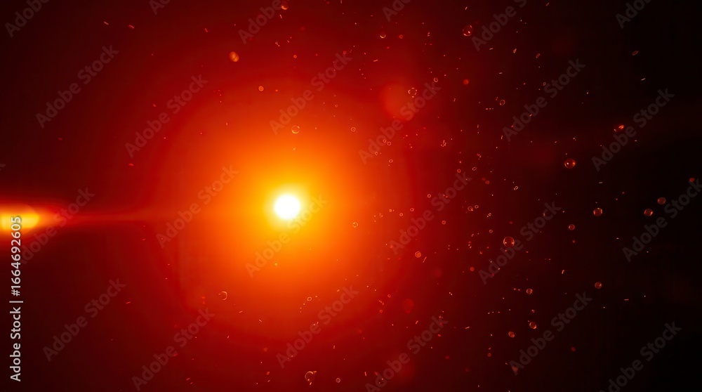 Obraz premium Orange Light Burst Abstract