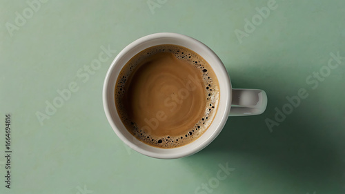 coffee cup top view, minimal coffee photo, cup of coffee on pastel, coffee mug flat lay, aesthetic coffee cup, coffee on green background, shadow of coffee cup, creative coffee photo, morning coffee 