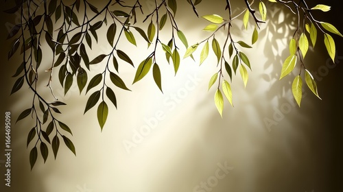 Delicate Green Leaves Against a Soft Light Background for Natural and Organic Aesthetic Styles