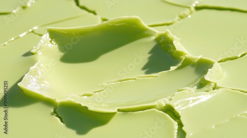 Close-Up of Textured Green Surface with Cracks and Shiny Finish, Capturing Light and Shadows