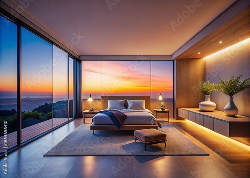 Smart Home Circadian Lighting:  A Room's Gentle Shift from Cool Morning to Warm Evening Hues