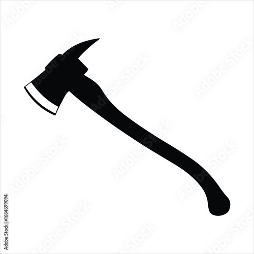 Silhouette of a firefighter's axe tool symbolizing rescue emergency and safety professions