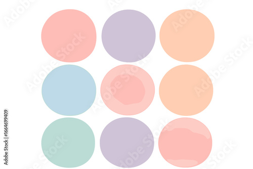Soft pastel circles pattern creating a calming abstract background, gentle colorful round shapes for modern design, artistic projects, and creative vector illustration set
