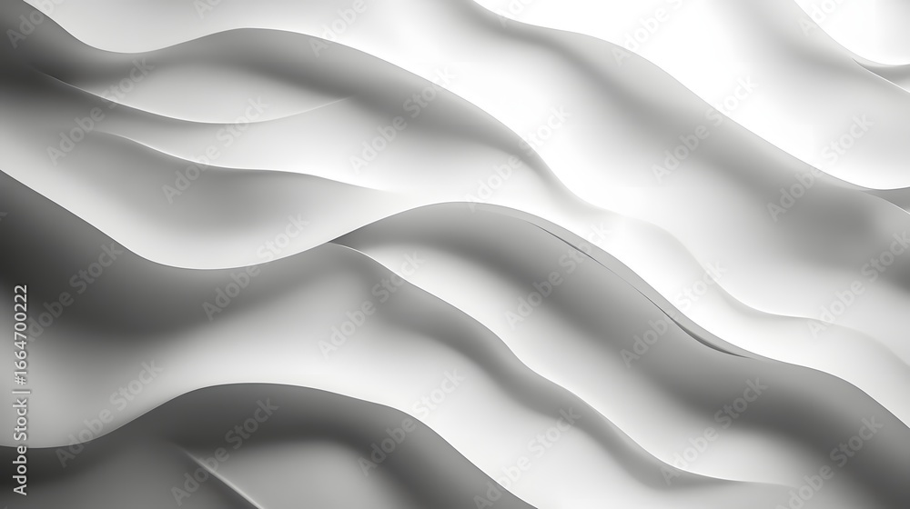 Fototapeta premium Abstract Wavy Textures in Shades of White and Gray for Backgrounds