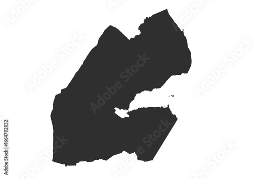 Vector silhouette map of Djibouti in simple style
