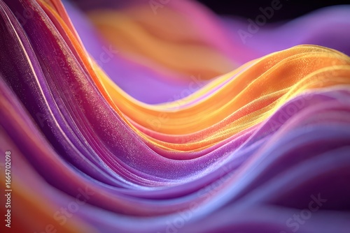 Gradient wave with a vibrant purple, pink and orange color scheme. Ideal backdrop for a website or creative presentation design.