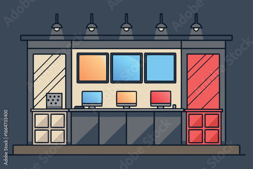 Electronic store showcasing bright screens and modern gadgets.