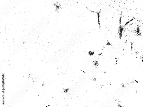 A high-contrast, abstract surface featuring black specks and streaks on a white backdrop. The image creates a weathered, distressed texture that can be used as an overlay.