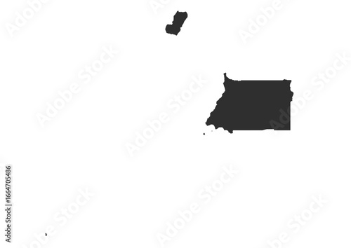 Vector silhouette map of Equatorial Guinea in simple style
