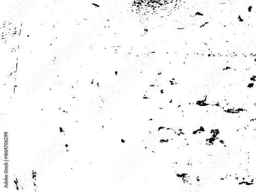 This monochrome image shows a highly distressed and textured surface, filled with irregular patterns of black on a white background. It creates a stark contrast and abstract visual.
