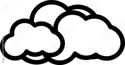 Outline icon of a moon partly hidden behind a cloud, representing partly cloudy night conditions. Suitable for forecasts, apps, and digital weather graphics