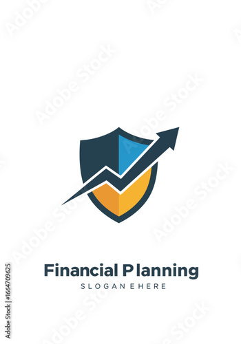 A stylized logo featuring a shield with an upward-pointing arrow, representing financial growth.