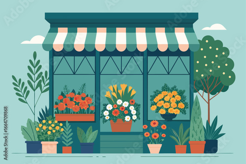 A vibrant flower shop brimming with colorful bouquets.