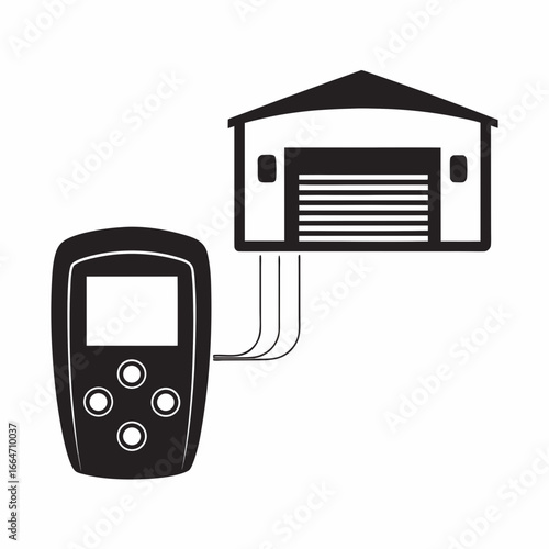 Smart doorbell camera with floodlight connects garage and remote control, showcasing integrated technology. Smart doorbell camera with floodlight ensures home security and easy access.