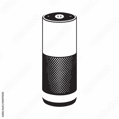 Smart home device illustration with integrated floodlight feature, offering enhanced security. Smart home technology presents sleek design and modern convenience,
