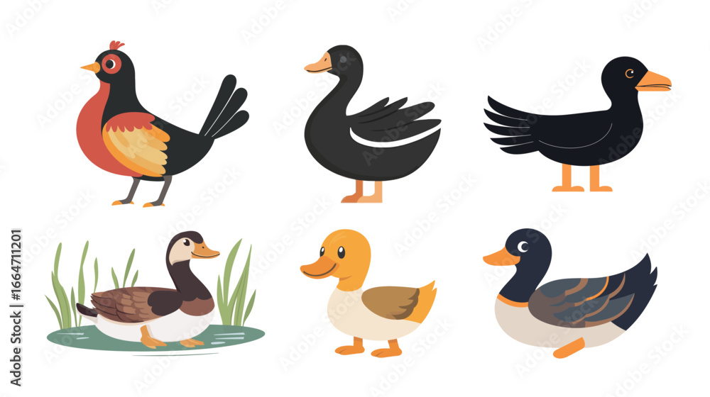Obraz premium Medieval Duck Vector Graphic Design – Pato Medieval Cartoon Illustration
