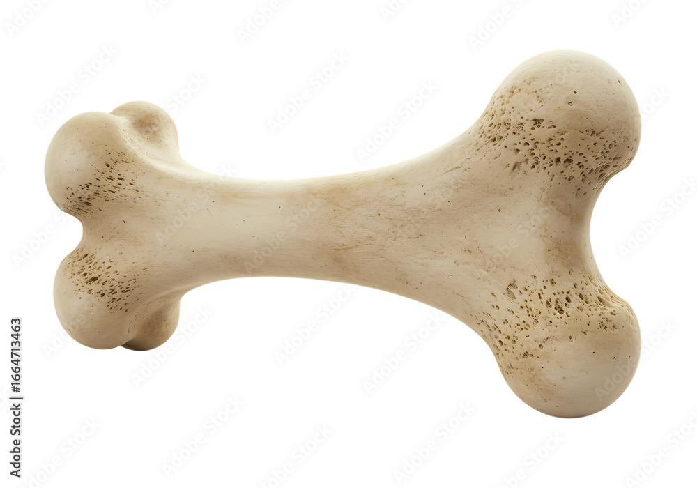 Fototapeta premium Closeup of a Single Clean Bone isolated on transparent background