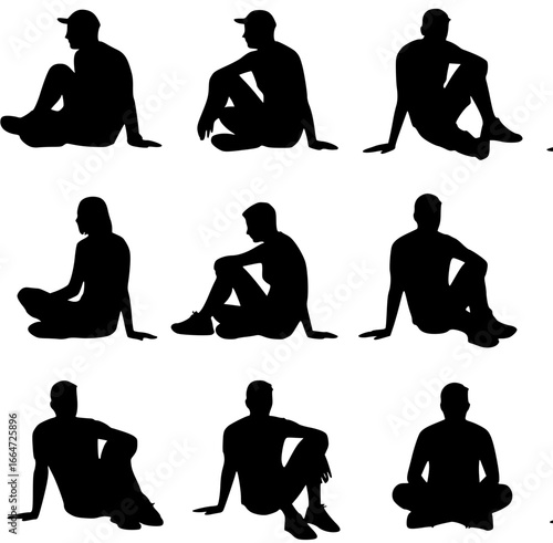 Silhouette of people sitting