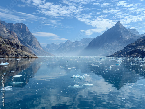 Wallpaper Mural Serene fjord in Greenland with floating ice and mountains Torontodigital.ca